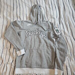 Nike NCAA Ohio St Buckeyes Retro Fleece Hoodie sz S grey White Nwot Nice Soft